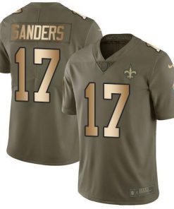 Nike New Orleans Saints #17 Emmanuel Sanders Olive/Gold Men's Stitched NFL Limited 2017 Salute To Service Jersey Men's
