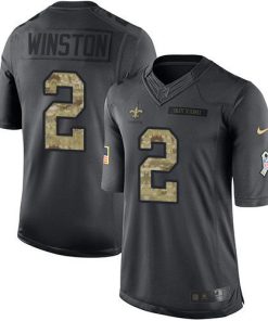 Nike New Orleans Saints #2 Jameis Winston Black Men's Stitched NFL Limited 2016 Salute to Service Jersey Men's