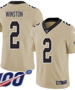 Nike New Orleans Saints #2 Jameis Winston Gold Men's Stitched NFL Limited Inverted Legend 100th Season Jersey Men's