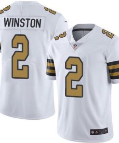 Nike New Orleans Saints #2 Jameis Winston White Men's Stitched NFL Limited Rush Jersey Men's