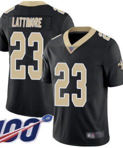 Nike New Orleans Saints #23 Marshon Lattimore Black Team Color Men's Stitched NFL 100th Season Vapor Limited Jersey Men's