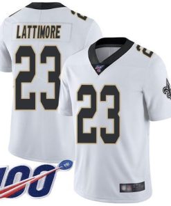 Nike New Orleans Saints #23 Marshon Lattimore White Men's Stitched NFL 100th Season Vapor Limited Jersey Men's