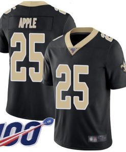 Nike New Orleans Saints #25 Eli Apple Black Team Color Men's Stitched NFL 100th Season Vapor Limited Jersey Men's