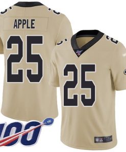 Nike New Orleans Saints #25 Eli Apple Gold Men's Stitched NFL Limited Inverted Legend 100th Season Jersey Men's