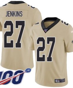 Nike New Orleans Saints #27 Malcolm Jenkins Gold Men's Stitched NFL Limited Inverted Legend 100th Season Jersey Men's