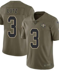 Nike New Orleans Saints #3 Wil Lutz Olive Men's Stitched NFL Limited 2017 Salute To Service Jersey Men's