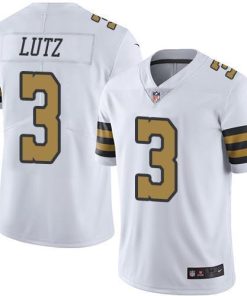 Nike New Orleans Saints #3 Wil Lutz White Men's Stitched NFL Limited Rush Jersey Men's