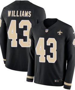 Nike New Orleans Saints #43 Marcus Williams Black Team Color Men's Stitched NFL Limited Therma Long Sleeve Jersey Men's