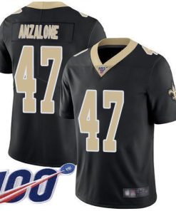 Nike New Orleans Saints #47 Alex Anzalone Black Team Color Men's Stitched NFL 100th Season Vapor Limited Jersey Men's