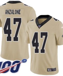 Nike New Orleans Saints #47 Alex Anzalone Gold Men's Stitched NFL Limited Inverted Legend 100th Season Jersey Men's