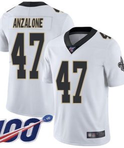 Nike New Orleans Saints #47 Alex Anzalone White Men's Stitched NFL 100th Season Vapor Limited Jersey Men's