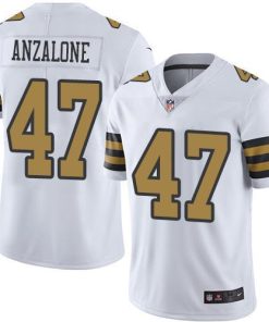 Nike New Orleans Saints #47 Alex Anzalone White Men's Stitched NFL Limited Rush Jersey Men's