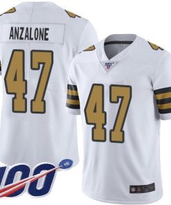 Nike New Orleans Saints #47 Alex Anzalone White Men's Stitched NFL Limited Rush 100th Season Jersey Men's