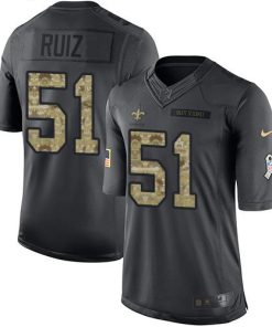 Nike New Orleans Saints #51 Cesar Ruiz Black Men's Stitched NFL Limited 2016 Salute to Service Jersey Men's