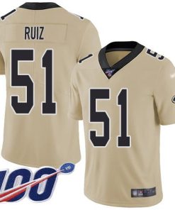 Nike New Orleans Saints #51 Cesar Ruiz Gold Men's Stitched NFL Limited Inverted Legend 100th Season Jersey Men's
