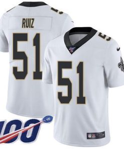 Nike New Orleans Saints #51 Cesar Ruiz White Men's Stitched NFL 100th Season Vapor Untouchable Limited Jersey Men's