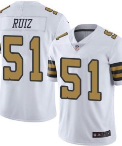 Nike New Orleans Saints #51 Cesar Ruiz White Men's Stitched NFL Limited Rush Jersey Men's