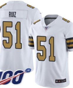 Nike New Orleans Saints #51 Cesar Ruiz White Men's Stitched NFL Limited Rush 100th Season Jersey Men's
