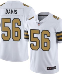 Nike New Orleans Saints #56 DeMario Davis White Men's Stitched NFL Limited Rush Jersey Men's