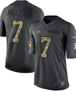Nike New Orleans Saints #7 Morten Andersen Black Men's Stitched NFL Limited 2016 Salute To Service Jersey Men's