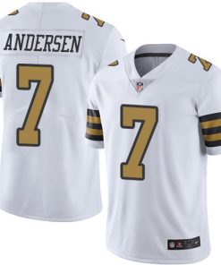 Nike New Orleans Saints #7 Morten Andersen White Men's Stitched NFL Limited Rush Jersey Men's
