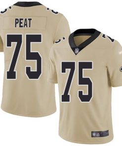 Nike New Orleans Saints #75 Andrus Peat Gold Men's Stitched NFL Limited Inverted Legend Jersey Men's