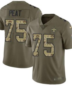 Nike New Orleans Saints #75 Andrus Peat Olive/Camo Men's Stitched NFL Limited 2017 Salute To Service Jersey Men's