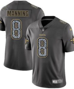 Nike New Orleans Saints #8 Archie Manning Gray Static Men's Stitched NFL Vapor Untouchable Limited Jersey Men's