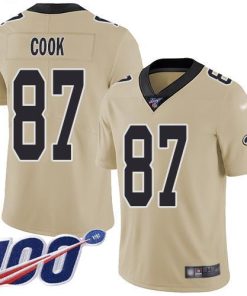 Nike New Orleans Saints #87 Jared Cook Gold Men's Stitched NFL Limited Inverted Legend 100th Season Jersey Men's