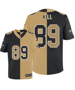 Nike New Orleans Saints #89 Josh Hill Black/Gold Men's Stitched NFL Elite Split Jersey Men's