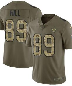 Nike New Orleans Saints #89 Josh Hill Olive/Camo Men's Stitched NFL Limited 2017 Salute To Service Jersey Men's