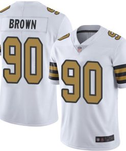 Nike New Orleans Saints #90 Malcom Brown White Men's Stitched NFL Limited Rush Jersey Men's