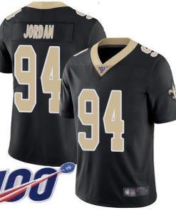 Nike New Orleans Saints #94 Cameron Jordan Black Team Color Men's Stitched NFL 100th Season Vapor Limited Jersey Men's