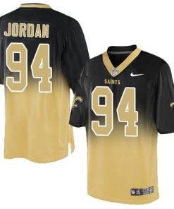 Nike New Orleans Saints #94 Cameron Jordan Black/Gold Men's Stitched NFL Elite Fadeaway Fashion Jersey Men's