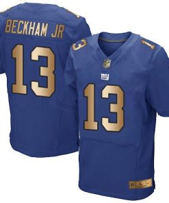 Nike New York Giants #13 Odell Beckham Jr Royal Blue Team Color Men's Stitched NFL Elite Gold Jersey Men's