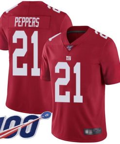 Nike New York Giants #21 Jabrill Peppers Red Men's Stitched NFL Limited Inverted Legend 100th Season Jersey Men's