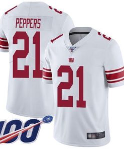 Nike New York Giants #21 Jabrill Peppers White Men's Stitched NFL 100th Season Vapor Limited Jersey Men's