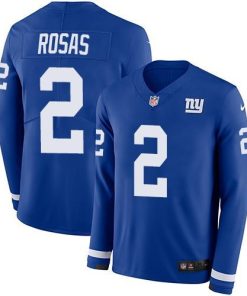 Nike New York Giants #2 Aldrick Rosas Royal Blue Team Color Men's Stitched NFL Limited Therma Long Sleeve Jersey Men's