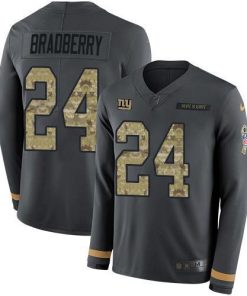 Nike New York Giants #24 James Bradberry Anthracite Salute to Service Men's Stitched NFL Limited Therma Long Sleeve Jersey Men's