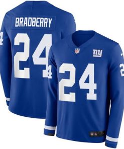 Nike New York Giants #24 James Bradberry Royal Blue Team Color Men's Stitched NFL Limited Therma Long Sleeve Jersey Men's
