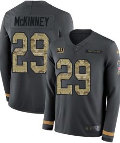 Nike New York Giants #29 Xavier McKinney Anthracite Salute to Service Men's Stitched NFL Limited Therma Long Sleeve Jersey Men's