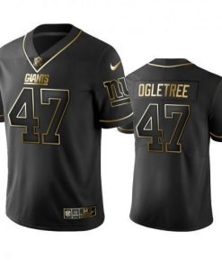 Nike New York Giants #47 Alec Ogletree Black Golden Limited Edition Stitched NFL Jersey Men's
