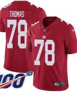 Nike New York Giants #78 Andrew Thomas Red Alternate Men's Stitched NFL 100th Season Vapor Untouchable Limited Jersey Men's