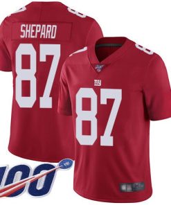 Nike New York Giants #87 Sterling Shepard Red Alternate Men's Stitched NFL 100th Season Vapor Limited Jersey Men's