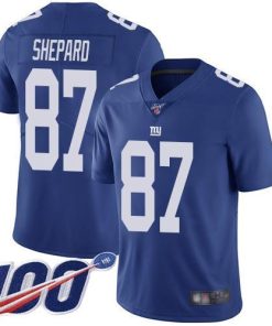 Nike New York Giants #87 Sterling Shepard Royal Blue Team Color Men's Stitched NFL 100th Season Vapor Limited Jersey Men's