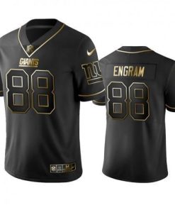 Nike New York Giants #88 Evan Engram Black Golden Limited Edition Stitched NFL Jersey Men's