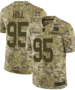 Nike New York Giants #95 B.J. Hill Camo Men's Stitched NFL Limited 2018 Salute To Service Jersey Men's
