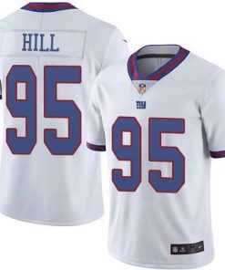 Nike New York Giants #95 B.J. Hill White Men's Stitched NFL Limited Rush Jersey Men's