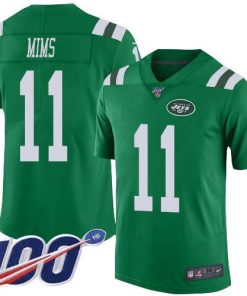 Nike New York Jets #11 Denzel Mim Green Men's Stitched NFL Limited Rush 100th Season Jersey Men's