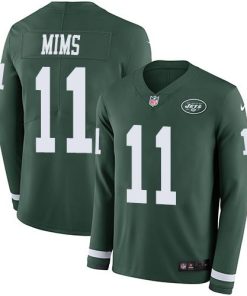 Nike New York Jets #11 Denzel Mim Green Team Color Men's Stitched NFL Limited Therma Long Sleeve Jersey Men's